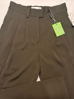 Sam Edelman Olive Green Straight-Leg Trousers